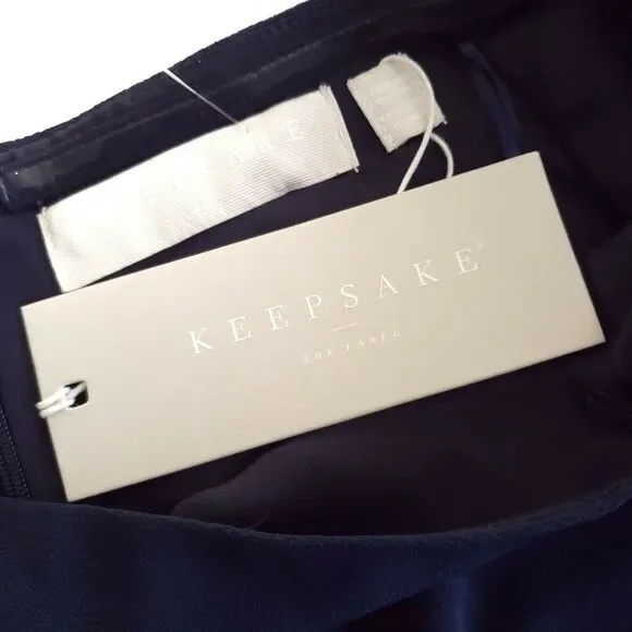 KEEPSAKE The Label Harmony off the shoulder bell sleeve top blouse navy XXS NEW - Picture 5 of 7